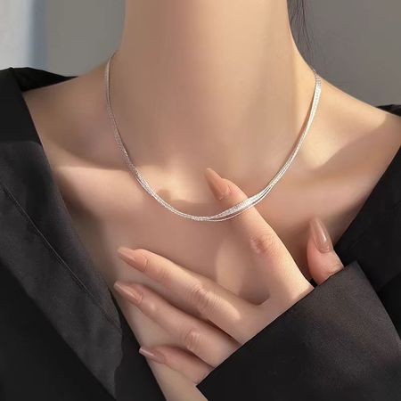 14K Gold-Plated Multi-Layered Snake Bone Chain Necklaces